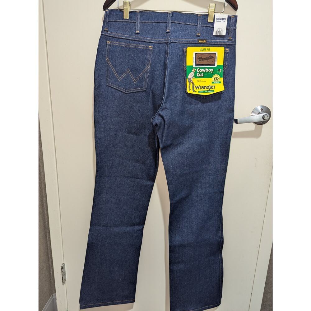 NWT MEN'S WRANGLER 935NAV 33 x 34 Boot Cut COWBOY CUT NAVY JEANS PANT DENIM